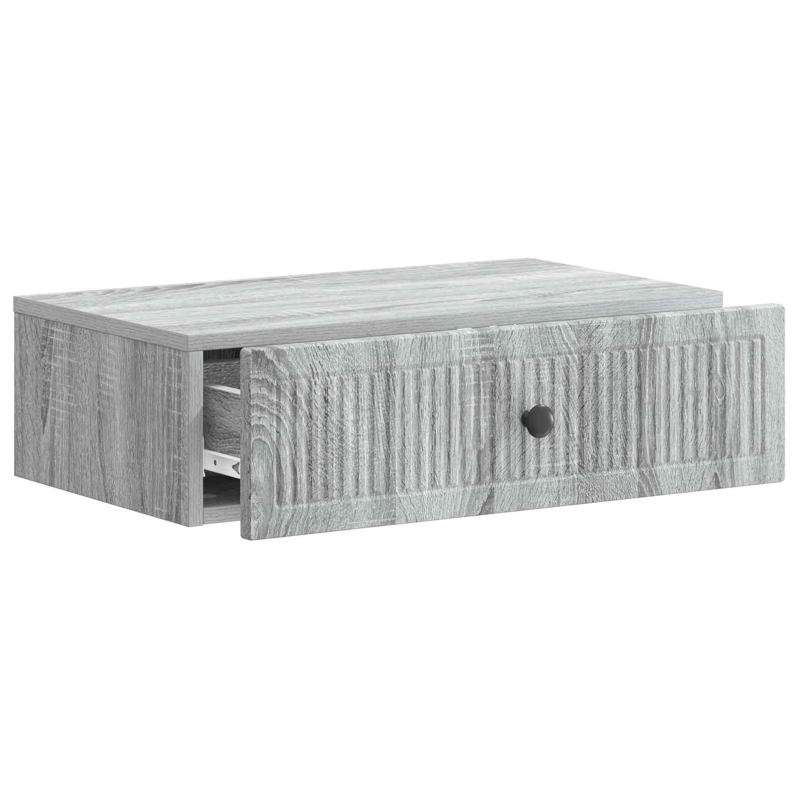 Mesa Lateral Montada en la Pared Gris Sonoma 59 x 34,5 x 17 cm