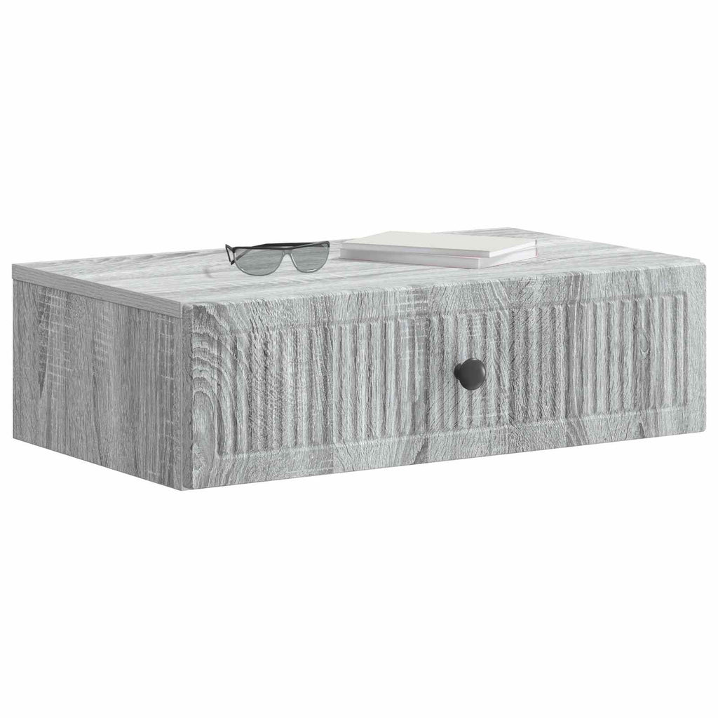 Mesa Lateral Montada en la Pared Gris Sonoma 59 x 34,5 x 17 cm