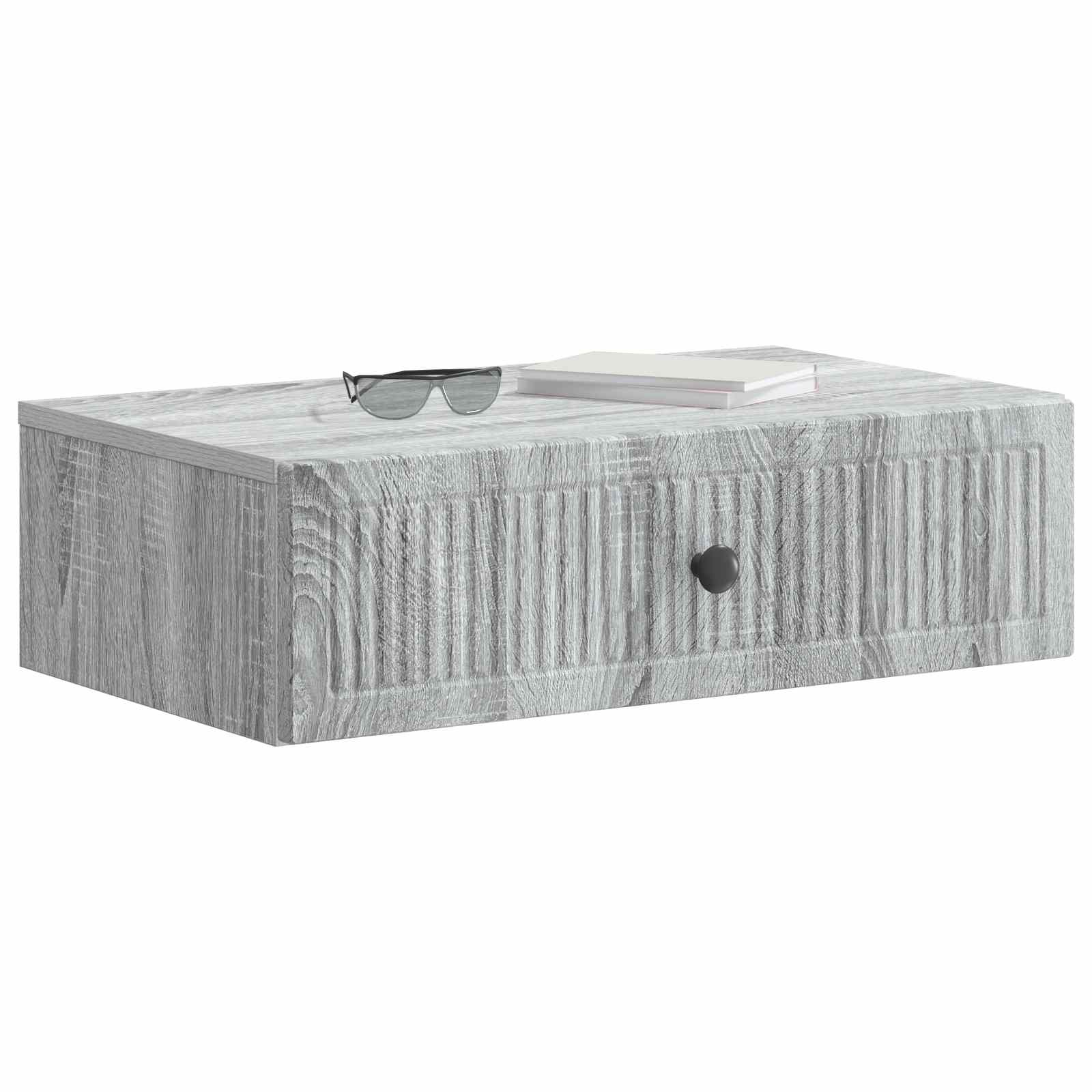 Mesa Lateral Montada en la Pared Gris Sonoma 59 x 34,5 x 17 cm