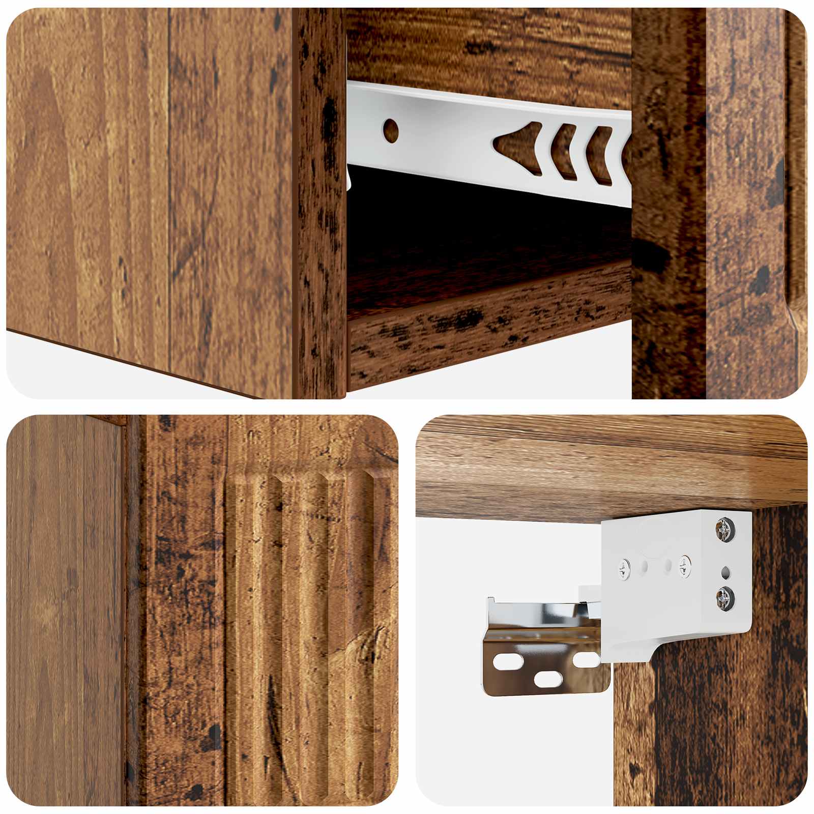 Mesa Lateral Montada en la Pared Madera envejecida