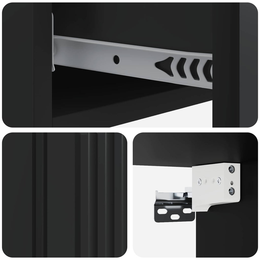 Mesa Lateral Montada en la Pared Negro 87,5 x 34,5 x 17 cm