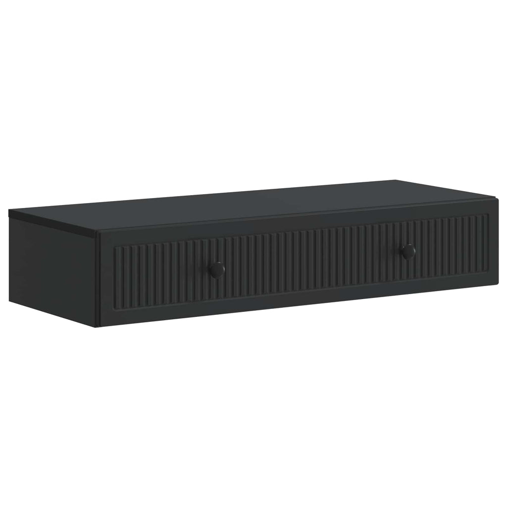 Mesa Lateral Montada en la Pared Negro 87,5 x 34,5 x 17 cm