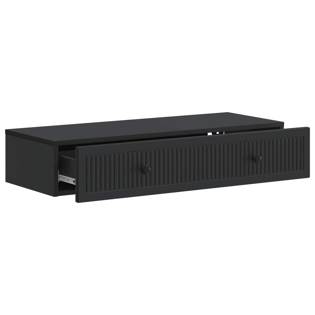 Mesa Lateral Montada en la Pared Negro 87,5 x 34,5 x 17 cm