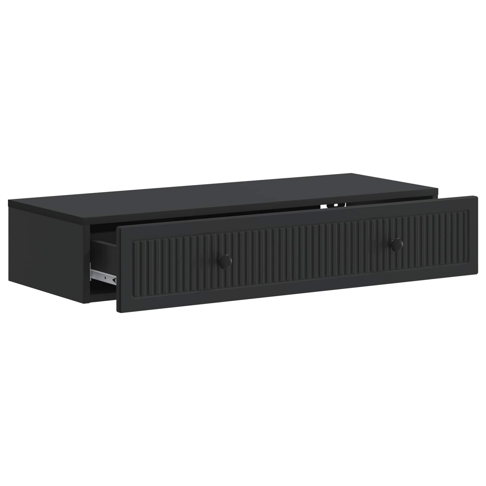 Mesa Lateral Montada en la Pared Negro 87,5 x 34,5 x 17 cm