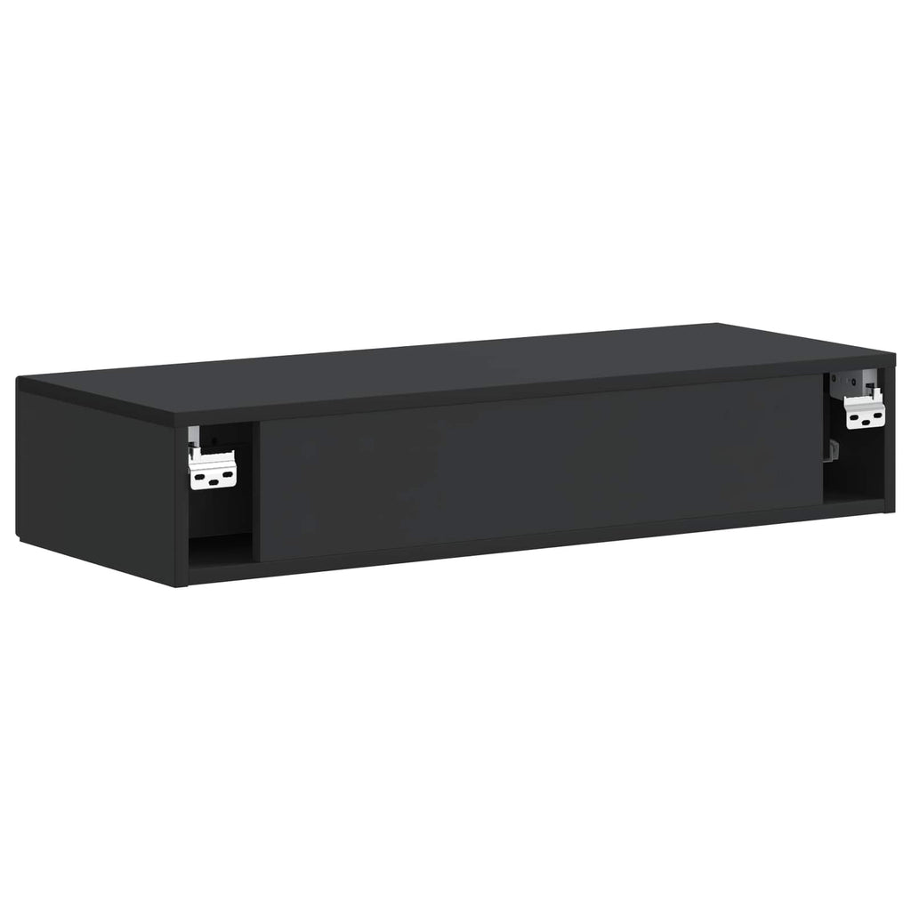 Mesa Lateral Montada en la Pared Negro 87,5 x 34,5 x 17 cm