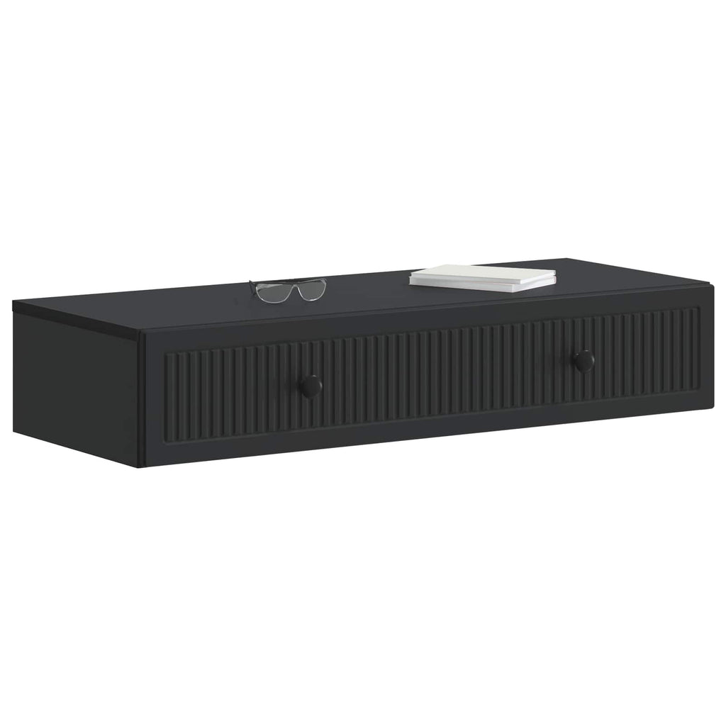 Mesa Lateral Montada en la Pared Negro 87,5 x 34,5 x 17 cm