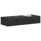 Mesa Lateral Montada en la Pared Negro 87,5 x 34,5 x 17 cm