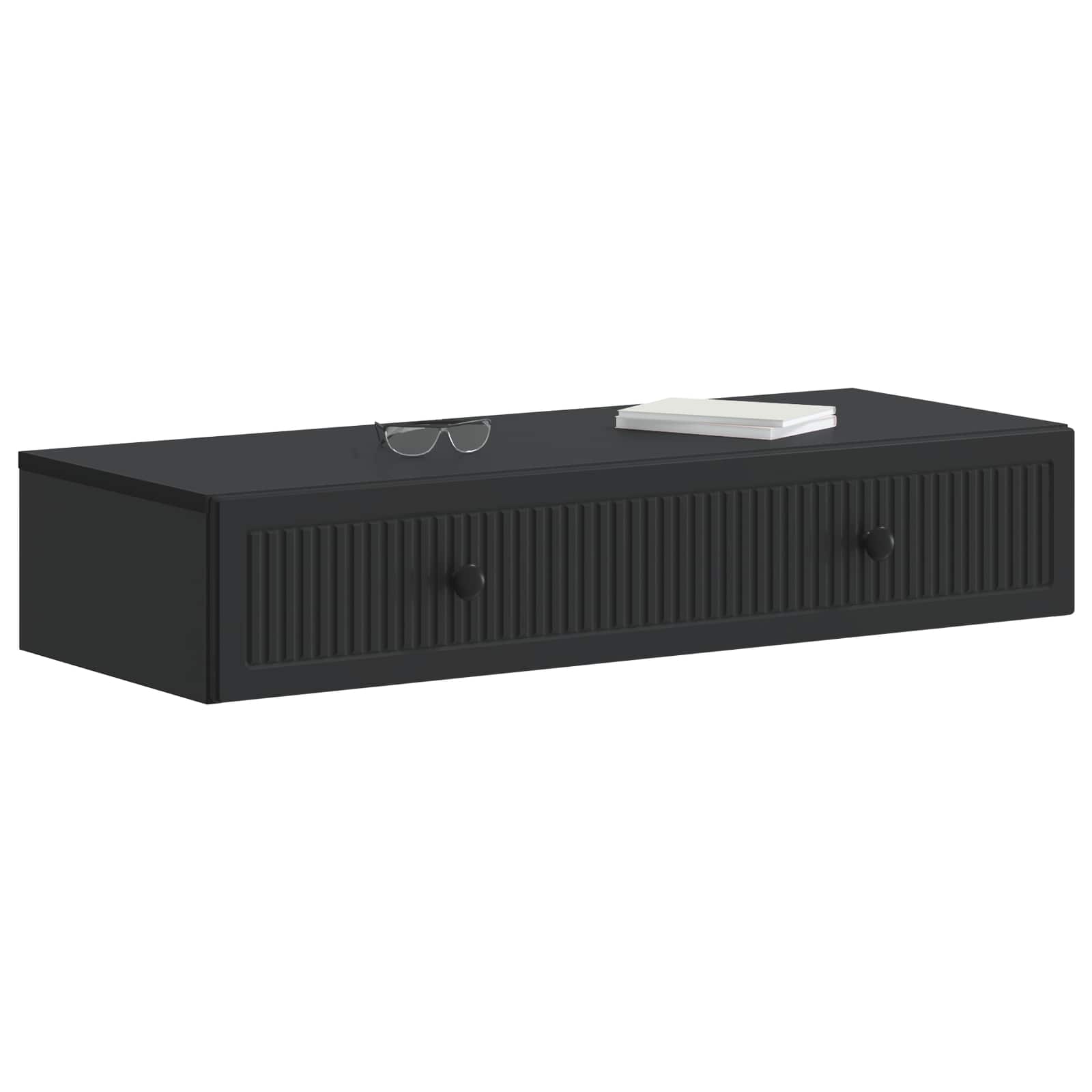 Mesa Lateral Montada en la Pared Negro 87,5 x 34,5 x 17 cm