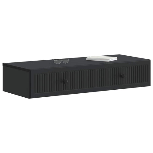 Wall-Mounted Side Table Black 87.5 x 34.5 x 17 cm