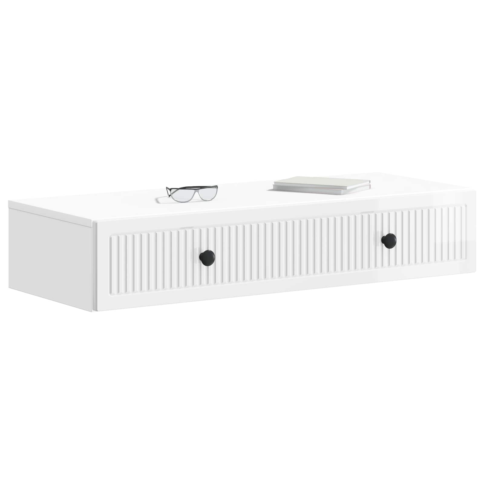 Mesa Lateral Montada en la Pared Brillante 87,5 x 34,5 x 17 cm