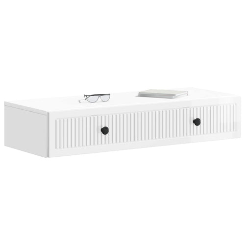 Glossy Wall-Mounted Side Table 87.5 x 34.5 x 17 cm