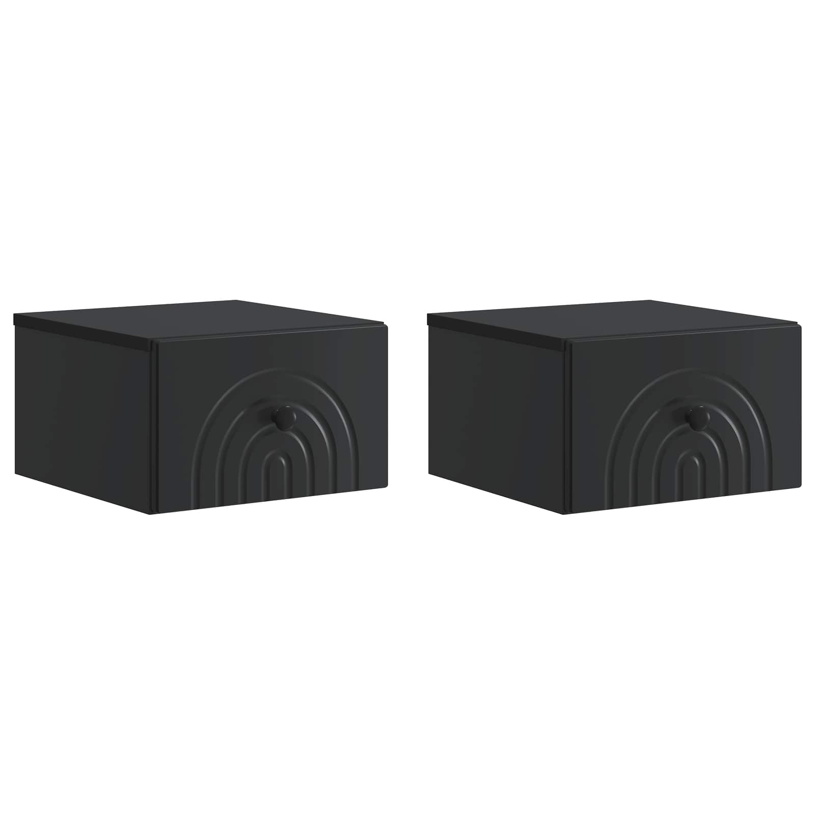 Mesas de Cabeceira de Parede 2 pcs Brilhante 33 x 34,5 x 20 cm