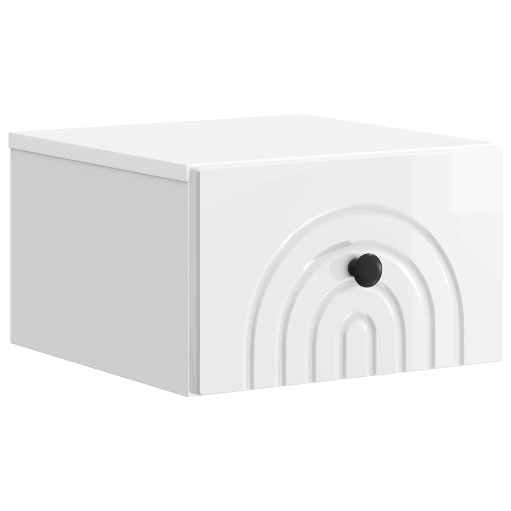 Mesita de Noche de Pared 2 pcs Brillante 33 x 34,5 x 20 cm