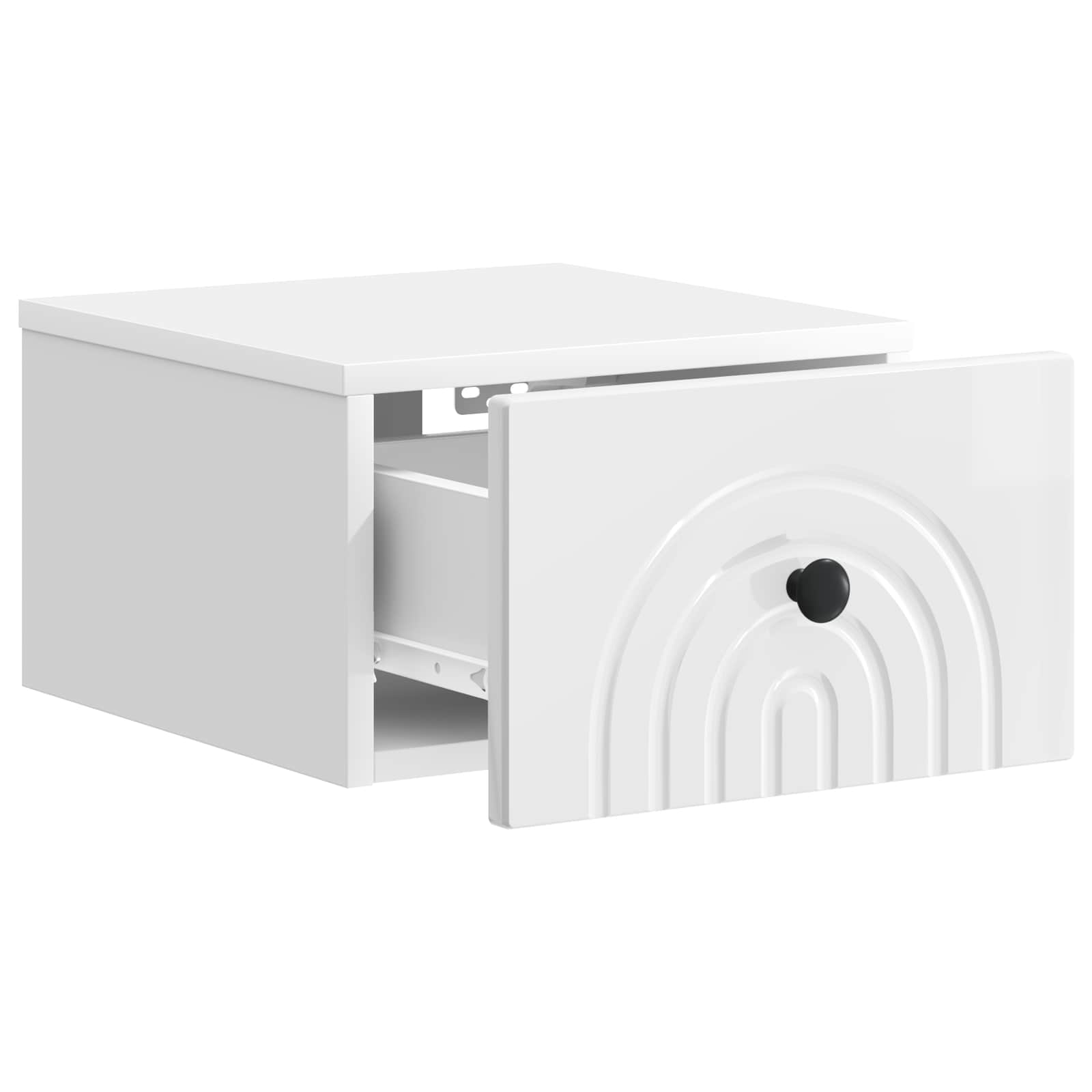 Mesita de Noche de Pared 2 pcs Brillante 33 x 34,5 x 20 cm