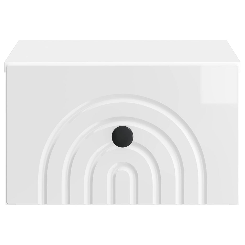 Mesita de Noche de Pared 2 pcs Brillante 33 x 34,5 x 20 cm