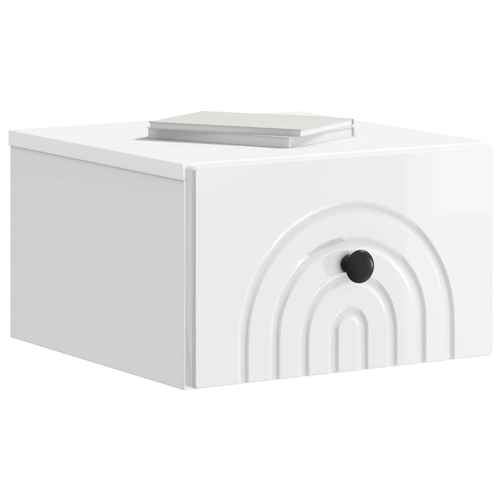 Mesita de Noche de Pared 2 pcs Brillante 33 x 34,5 x 20 cm