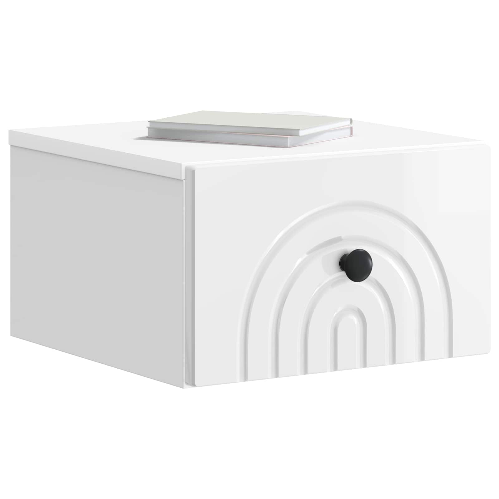 Mesita de Noche de Pared 2 pcs Brillante 33 x 34,5 x 20 cm