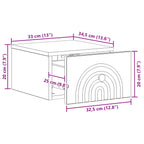 Mesita de Noche de Pared 2 pcs Brillante 33 x 34,5 x 20 cm