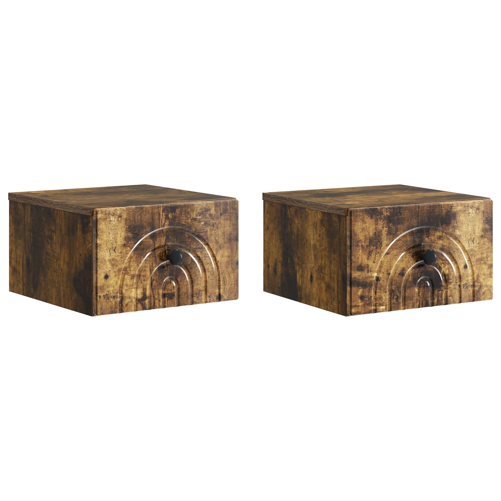 Mesas de Cabeceira de Parede 2 pcs Brilhante 33 x 34,5 x 20 cm