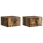 Mesita de Noche de Pared 2 pcs Brillante 33 x 34,5 x 20 cm
