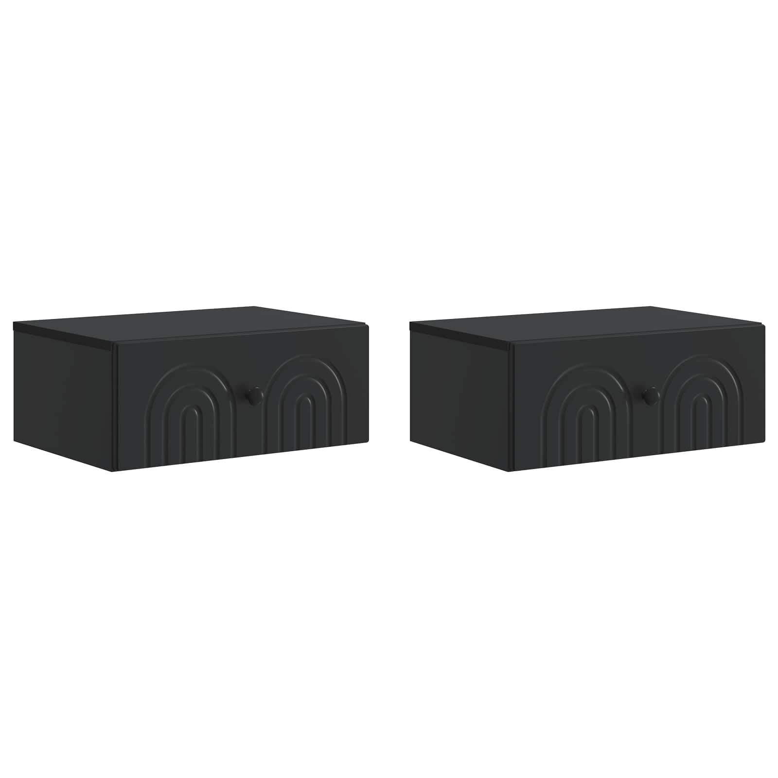 Mesa de Cabeceira de Parede 2 pçs Brilhante 49 x 34,5 x 20 cm