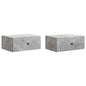 Mesita de Noche de Pared 2 pcs Brillante 49 x 34,5 x 20 cm
