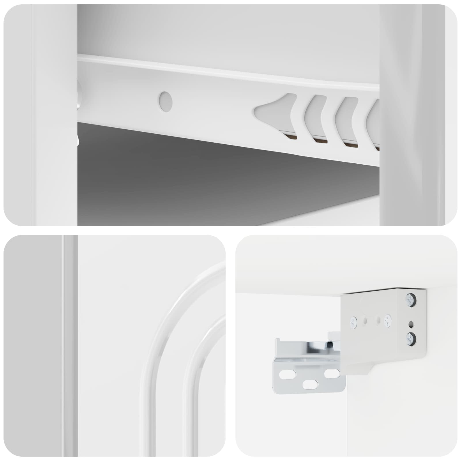 Mesita de Noche de Pared 2 pcs Brillante 49 x 34,5 x 20 cm