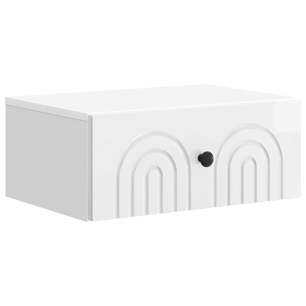 Mesita de Noche de Pared 2 pcs Brillante 49 x 34,5 x 20 cm