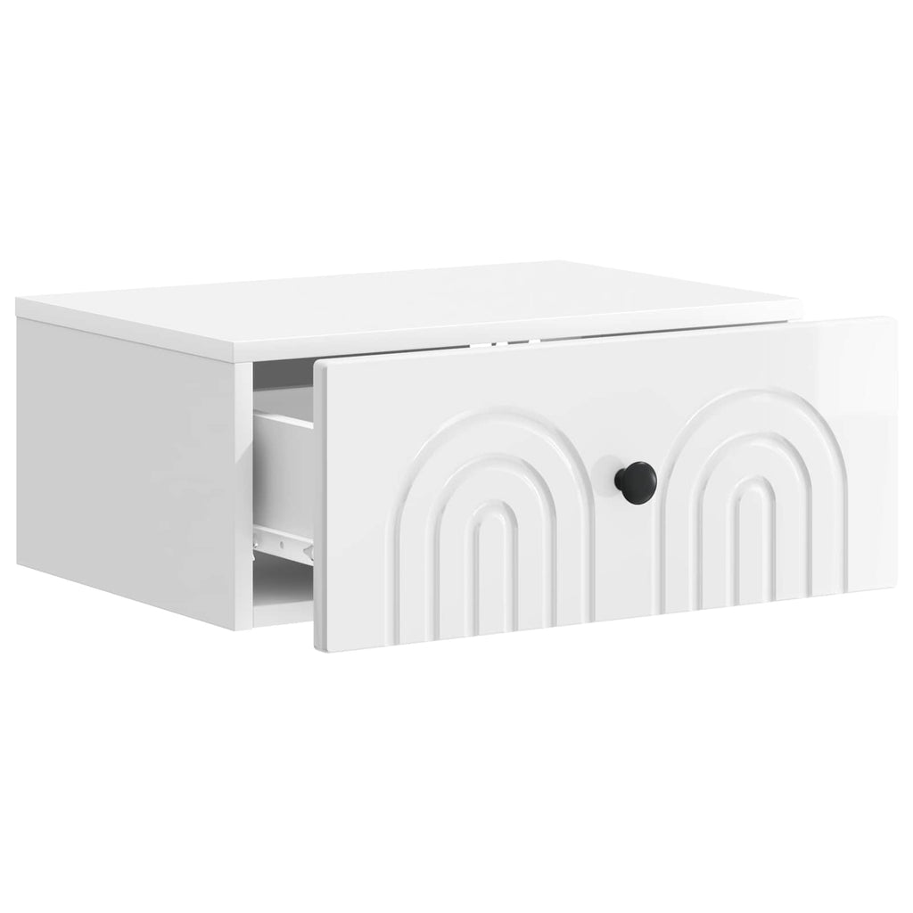 Mesita de Noche de Pared 2 pcs Brillante 49 x 34,5 x 20 cm