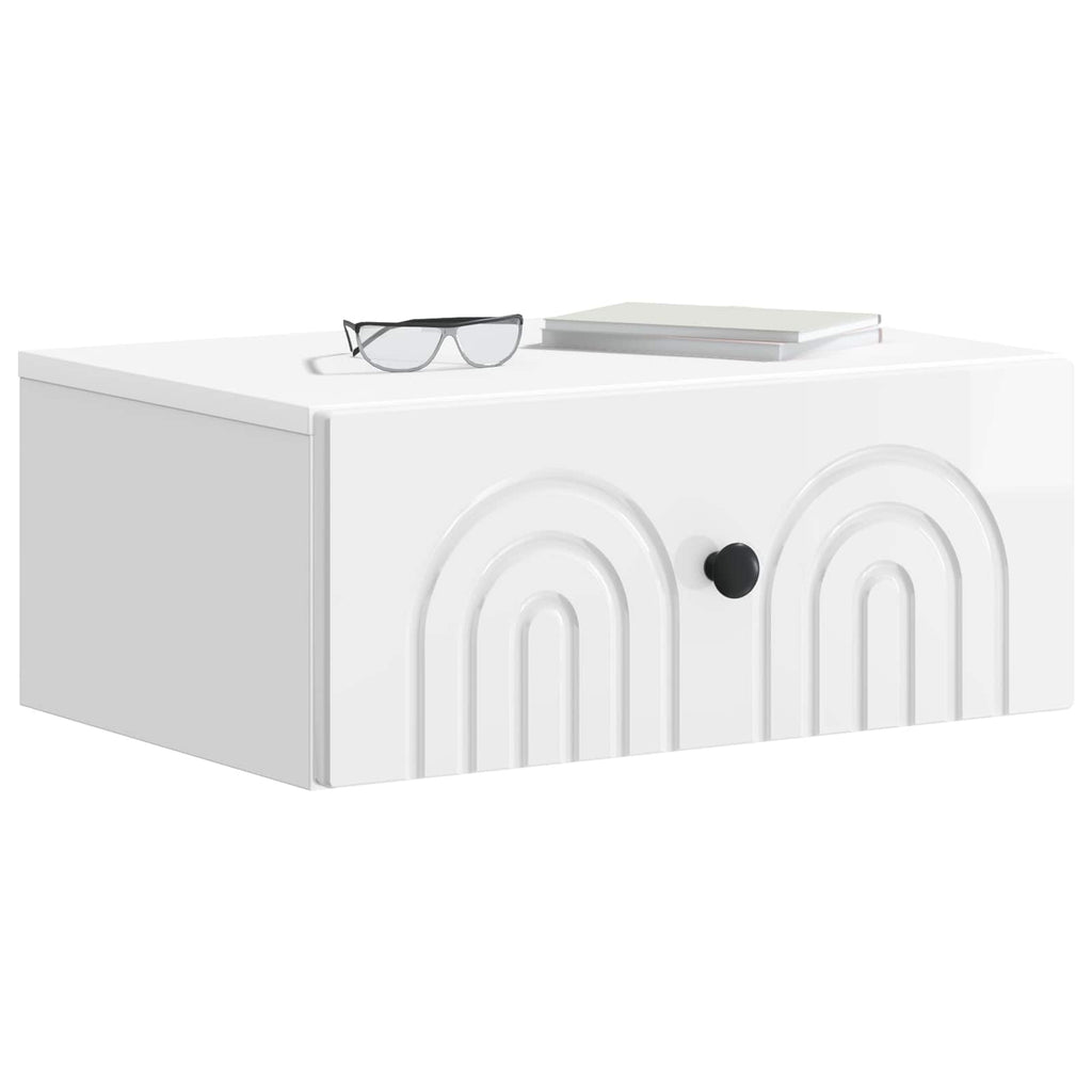 Mesita de Noche de Pared 2 pcs Brillante 49 x 34,5 x 20 cm