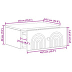Mesita de Noche de Pared 2 pcs Brillante 49 x 34,5 x 20 cm