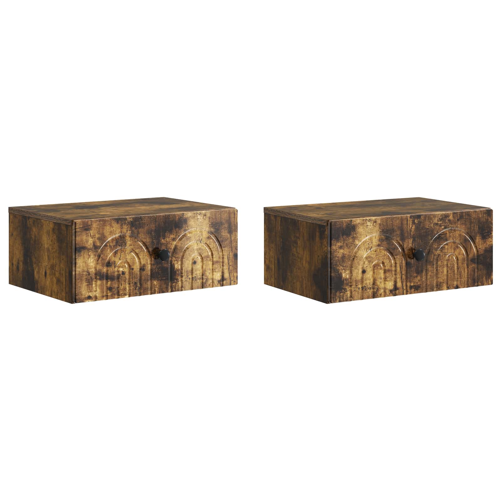 Mesa de Cabeceira de Parede 2 pçs Brilhante 49 x 34,5 x 20 cm