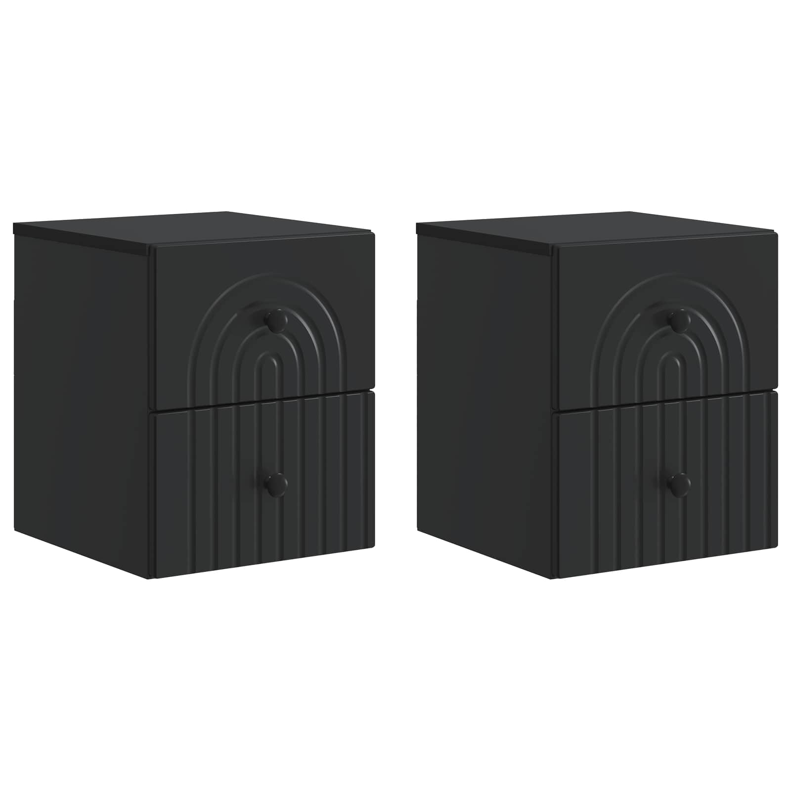 Mesinha de Cabeceira de Parede 2 pcs Brilhante 33 x 34,5 x 40 cm