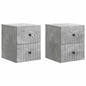 Mesita de Noche de Pared 2 pcs Brillante 33 x 34,5 x 40 cm