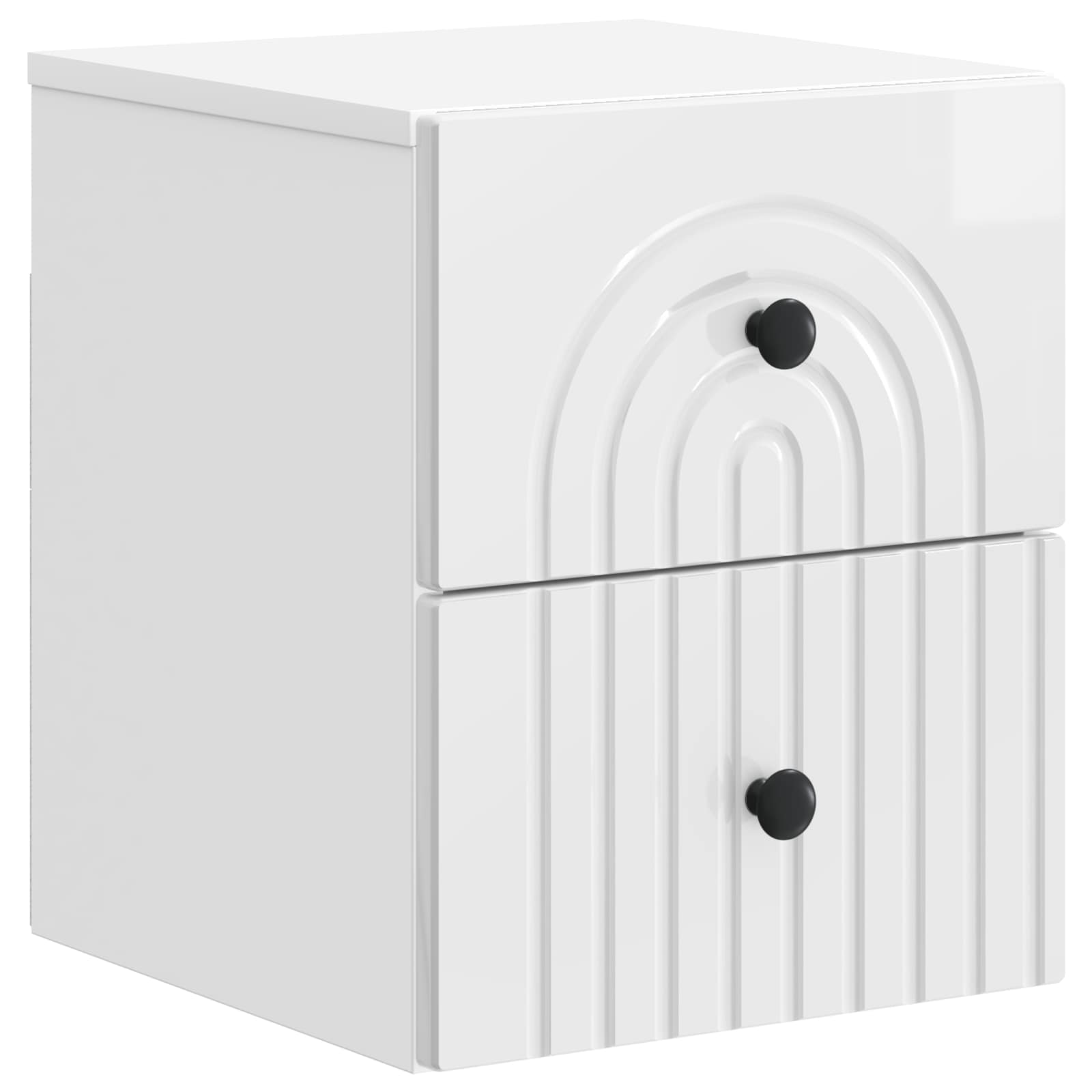 Mesita de Noche de Pared 2 pcs Brillante 33 x 34,5 x 40 cm