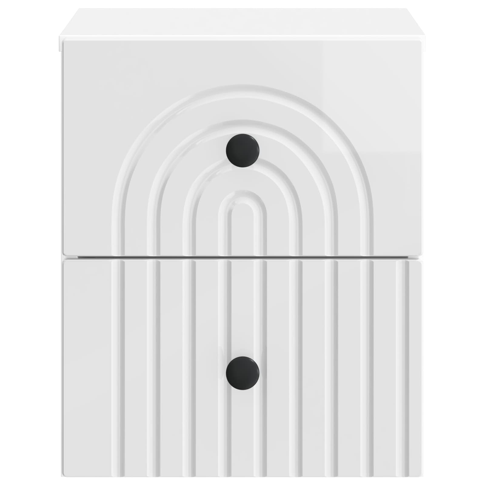 Mesita de Noche de Pared 2 pcs Brillante 33 x 34,5 x 40 cm