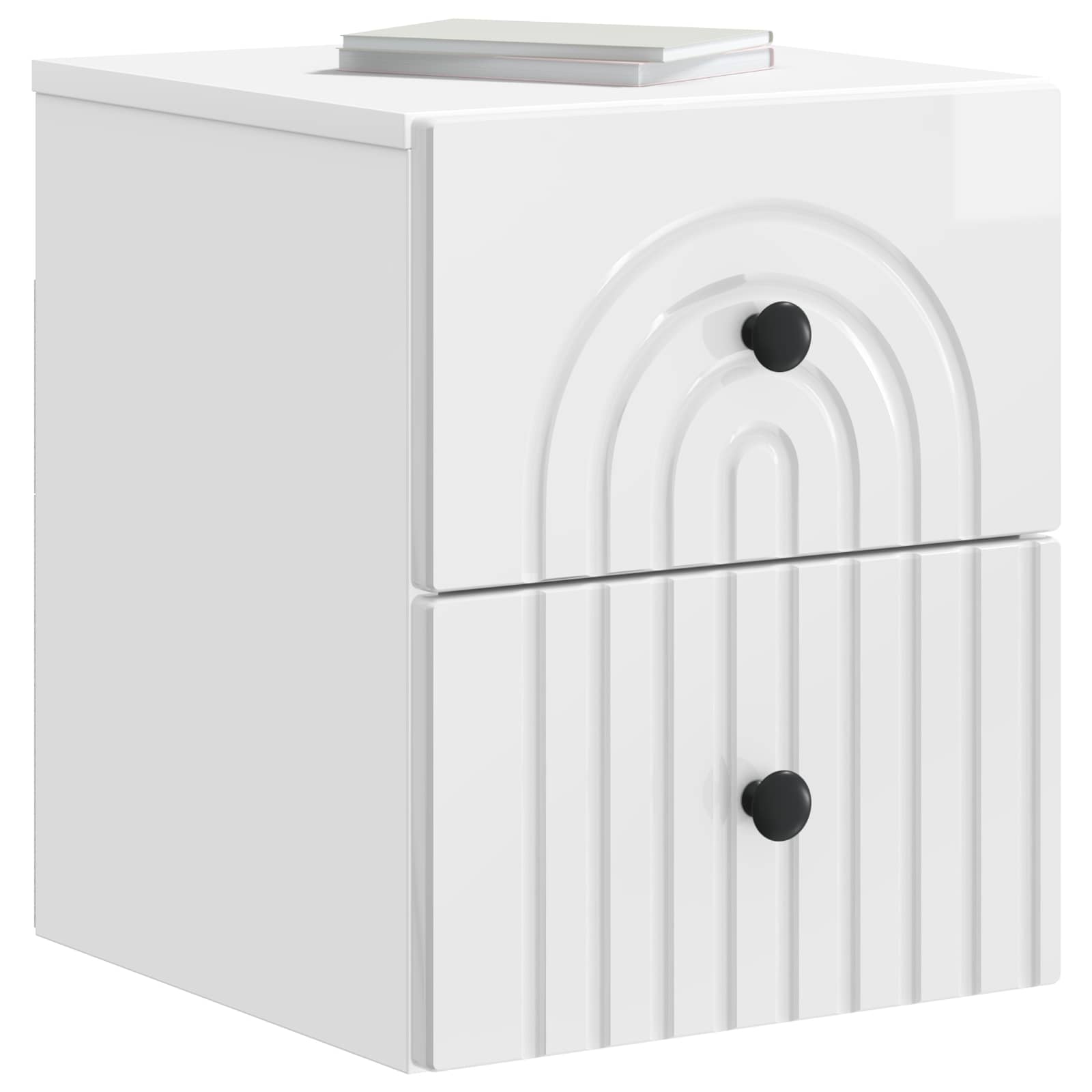 Mesita de Noche de Pared 2 pcs Brillante 33 x 34,5 x 40 cm