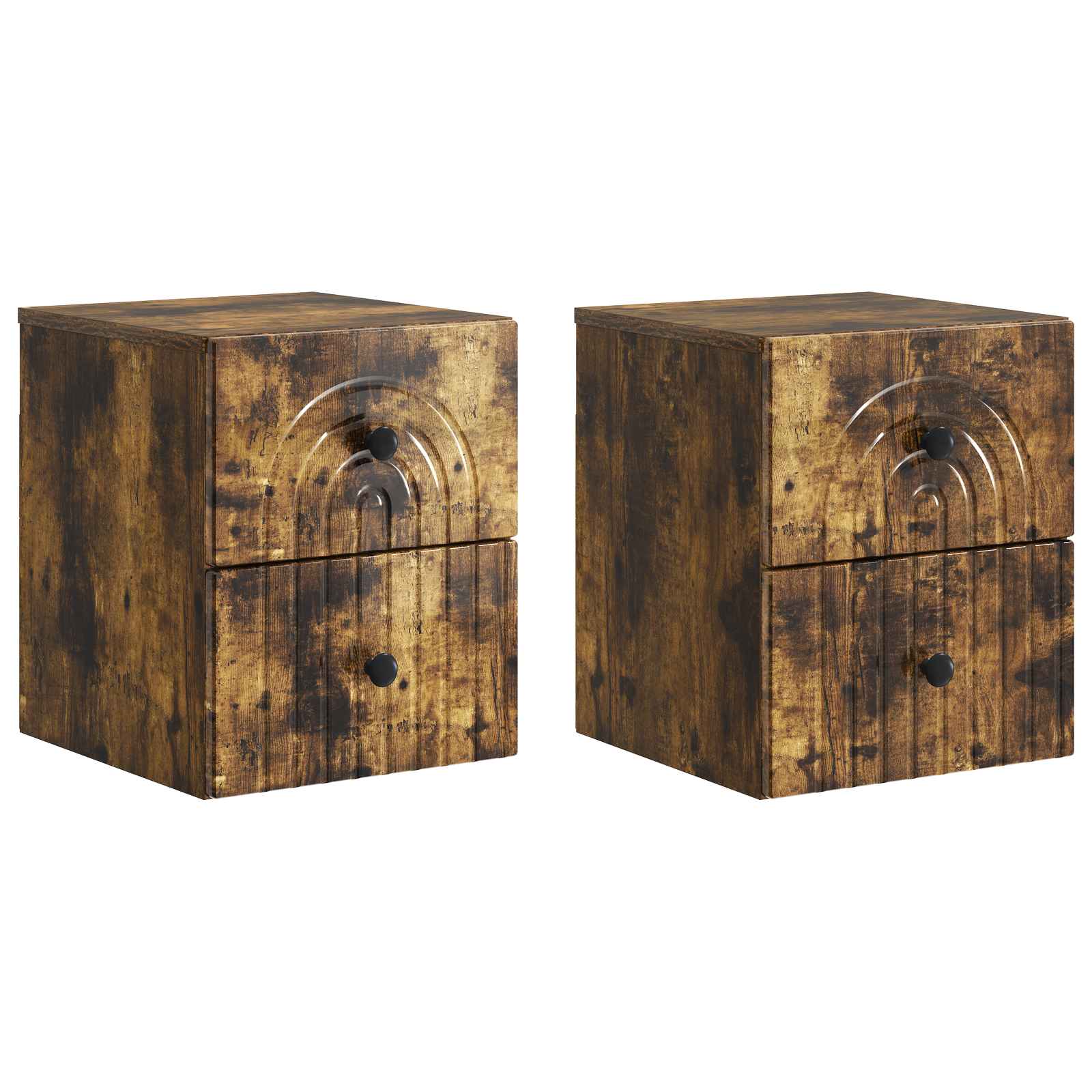 Mesinha de Cabeceira de Parede 2 pcs Brilhante 33 x 34,5 x 40 cm