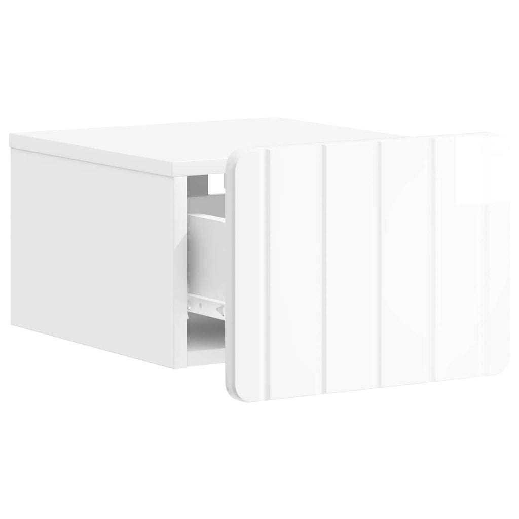 Mesita de Noche de Pared 2 pcs Brillante 33 x 34,5 x 24 cm