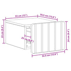Mesita de Noche de Pared 2 pcs Brillante 33 x 34,5 x 24 cm