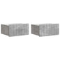 Mesita de Noche de Pared 2 pcs Brillante 49 x 34,5 x 24 cm