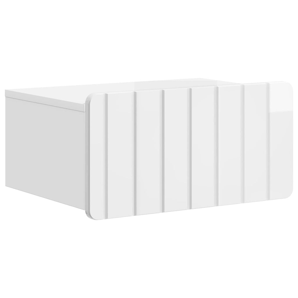 Mesita de Noche de Pared 2 pcs Brillante 49 x 34,5 x 24 cm
