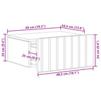 Mesita de Noche de Pared 2 pcs Brillante 49 x 34,5 x 24 cm