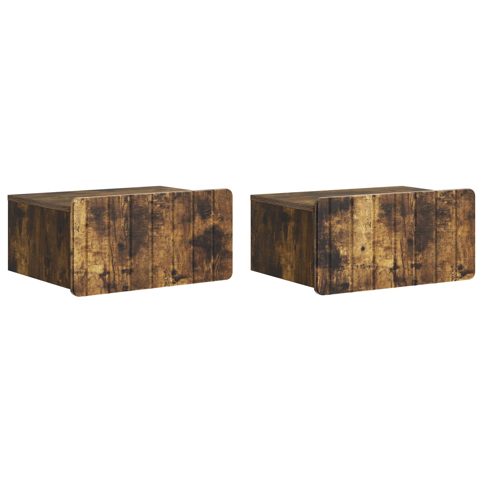Mesa de Cabeceira de Parede 2 pcs Brilhante 49 x 34,5 x 24 cm