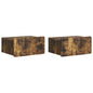 Mesita de Noche de Pared 2 pcs Brillante 49 x 34,5 x 24 cm