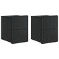 Mesita de Noche de Pared 2 pcs Brillante 33 x 34,5 x 40 cm