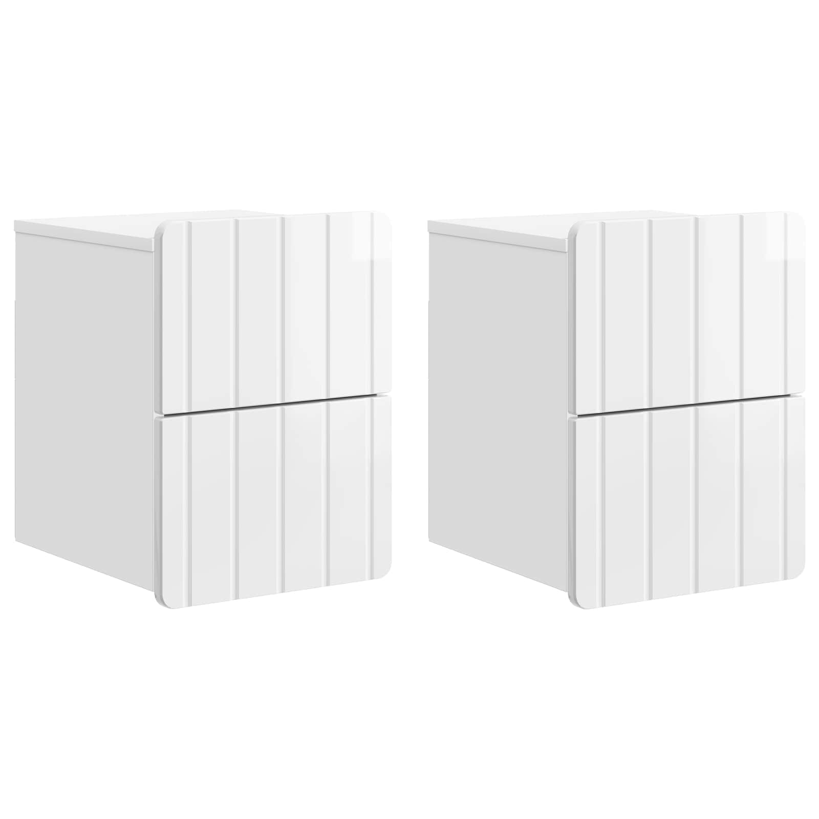 Mesinha de Cabeceira de Parede 2 pcs Brilhante 33 x 34,5 x 40 cm