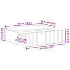 Mesa Lateral Montada en la Pared Brillante 59 x 34,5 x 17 cm