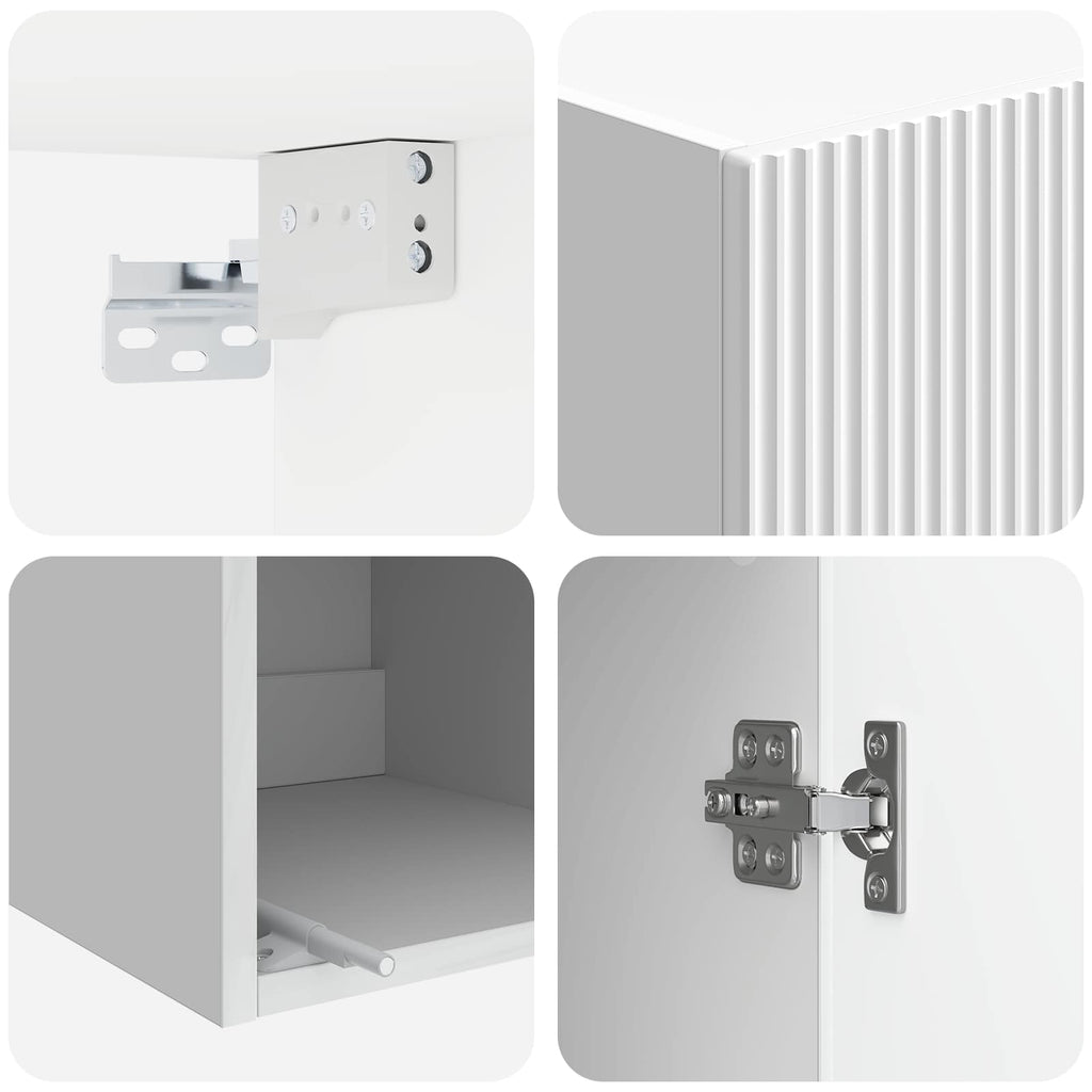 Armario de pared Blanco Brillante 33 x 34,5 x 90 cm