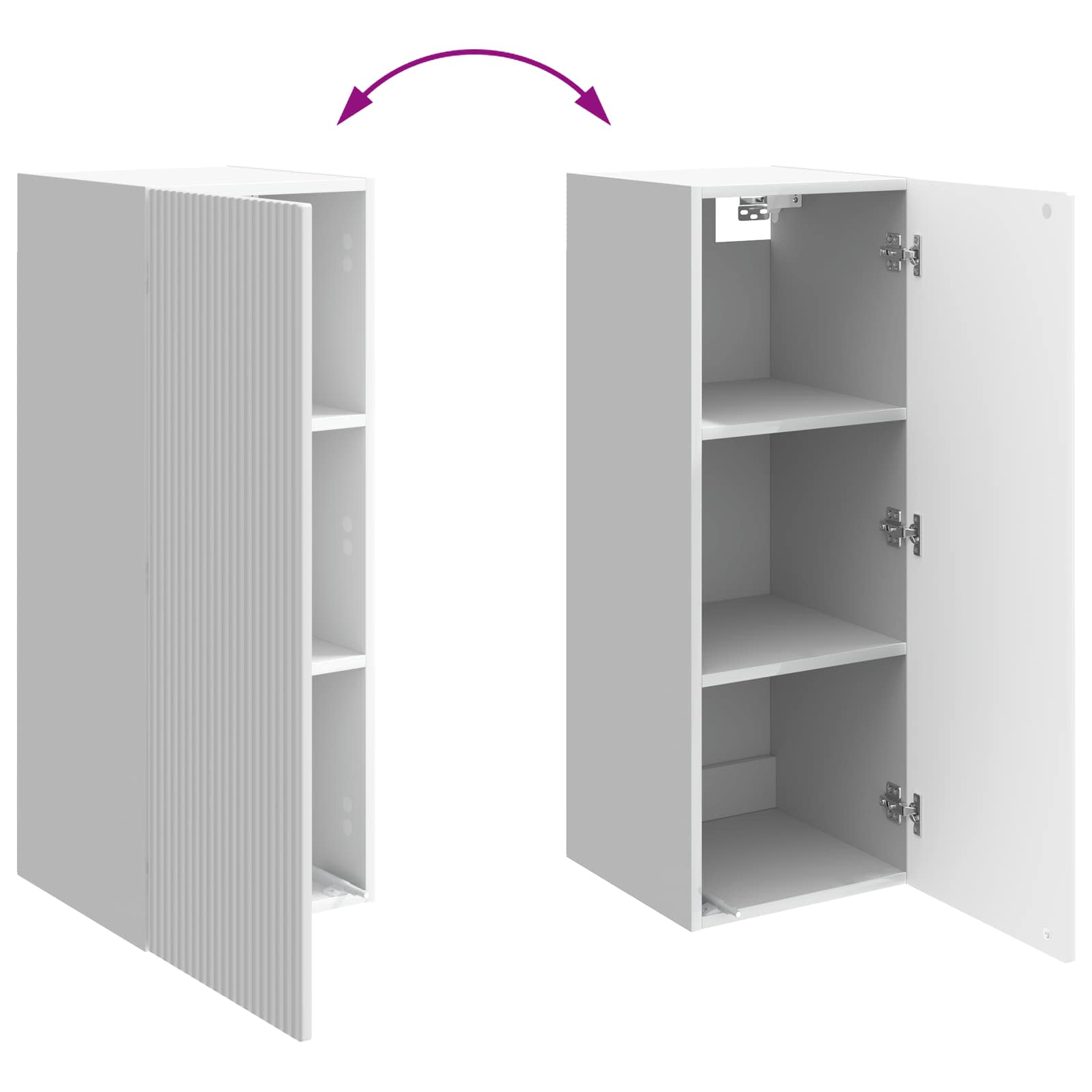 Armario de pared Blanco Brillante 33 x 34,5 x 90 cm
